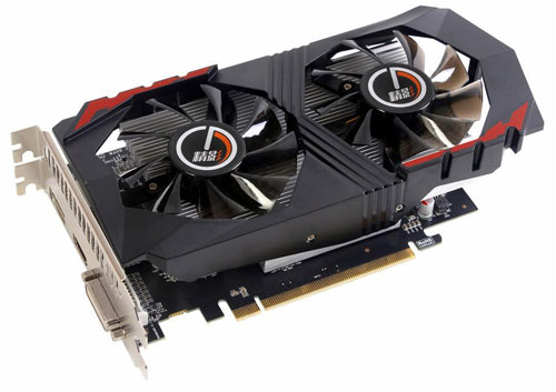 Top view of the AMD Radeon RX 560 Graphics Card, angled slightly to the right